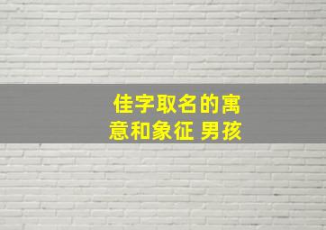 佳字取名的寓意和象征 男孩